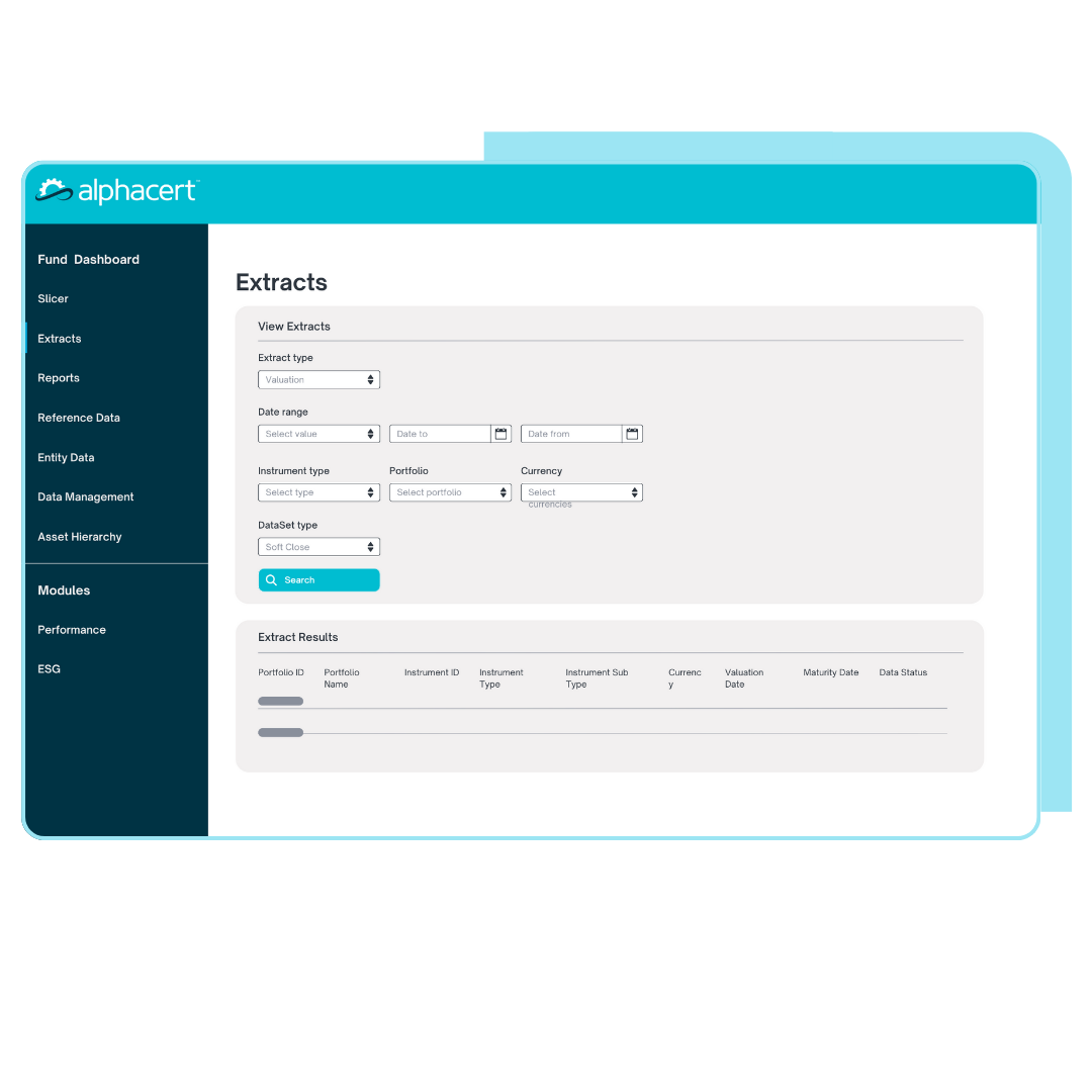 AlphaCert Extracts Dashboard